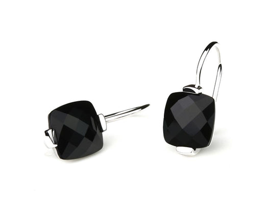 Black Onyx earrings in sterling silver by Joryel Vera, style E3915 - view 2