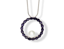 Load image into Gallery viewer, Iolite and Pearl jewelry set in sterling silver by Joryel Vera - view 3