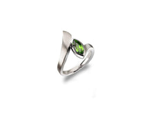 Load image into Gallery viewer, Blue Topaz and Garnet ring in sterling silver by Joryel Vera, style R5832 - view 3