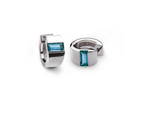Load image into Gallery viewer, Blue Topaz and Citrine earrings in sterling silver by Joryel Vera, style E2420