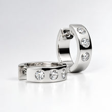 Load image into Gallery viewer, E1841 HINGED HOOP GEMSTONE  HUGGIES