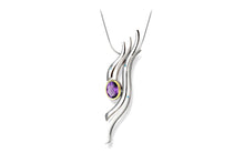 Load image into Gallery viewer, Amethyst and Blue Topaz pendant in sterling silver by Joryel Vera, style P6115 - view 4