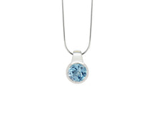 Load image into Gallery viewer, Amethyst and Blue Topaz pendant in sterling silver by Joryel Vera, style P6972 - view 2