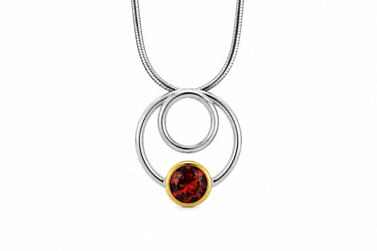 Citrine and London Blue Topaz pendant in sterling silver by Joryel Vera - view 4