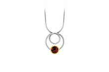 Load image into Gallery viewer, Citrine and London Blue Topaz pendant in sterling silver by Joryel Vera - view 4
