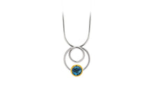 Load image into Gallery viewer, Citrine and London Blue Topaz pendant in sterling silver by Joryel Vera - view 3
