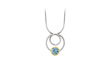 Load image into Gallery viewer, Citrine and London Blue Topaz pendant in sterling silver by Joryel Vera - view 7