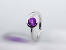 Load image into Gallery viewer, Amethyst and Blue Topaz ring in sterling silver by Joryel Vera, style R4285 - view 2
