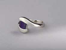 Load image into Gallery viewer, Blue Topaz and Garnet ring in sterling silver by Joryel Vera, style R4657 - view 3