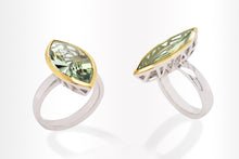 Load image into Gallery viewer, Green Amethyst and Amethyst ring in sterling silver by Joryel Vera, style R5950 - view 3