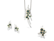Load image into Gallery viewer, Garnet and London Blue Topaz jewelry set in sterling silver by Joryel Vera, style N101 - view 3