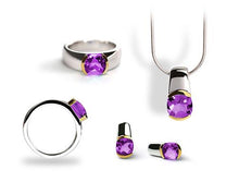 Load image into Gallery viewer, Amethyst and Blue Topaz jewelry set in sterling silver by Joryel Vera - view 2