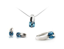 Load image into Gallery viewer, Amethyst and Blue Topaz jewelry set in sterling silver by Joryel Vera - view 3