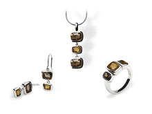 Load image into Gallery viewer, Honey Quartz and Smokey Quartz jewelry set in sterling silver by Joryel Vera - view 2