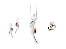 Load image into Gallery viewer, Blue Topaz and Garnet jewelry set in sterling silver by Joryel Vera, style P6104 - view 4