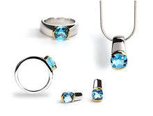 Load image into Gallery viewer, Amethyst and Blue Topaz jewelry set in sterling silver by Joryel Vera