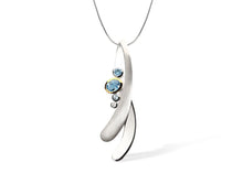 Load image into Gallery viewer, Amethyst and Blue Topaz pendant in sterling silver by Joryel Vera, style P6141 - view 3