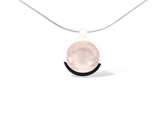 Rose Quartz pendant in sterling silver by Joryel Vera, style P4819