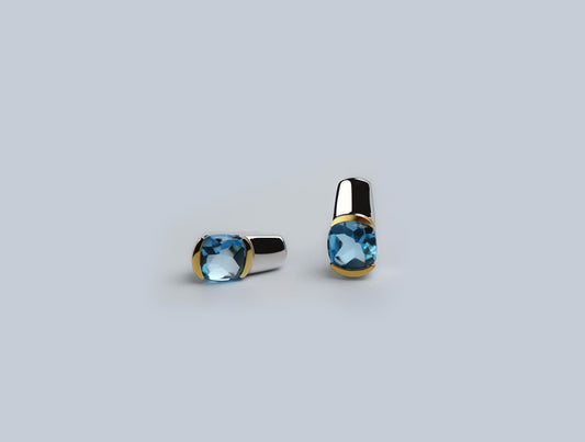 Amethyst and Blue Topaz earrings in sterling silver by Joryel Vera, style E7776