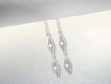 Load image into Gallery viewer, Pearl earrings in sterling silver by Joryel Vera, style E9339