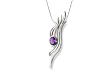Load image into Gallery viewer, Amethyst and Blue Topaz pendant in sterling silver by Joryel Vera, style P6115