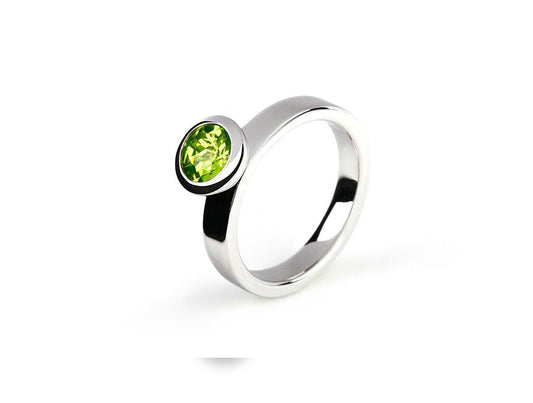 Citrine and Green Quartz ring in sterling silver by Joryel Vera, style R4053