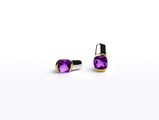Amethyst and Blue Topaz earrings in sterling silver by Joryel Vera, style E7776 - view 3