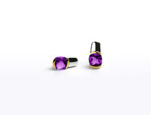 Load image into Gallery viewer, Amethyst and Blue Topaz earrings in sterling silver by Joryel Vera, style E7776 - view 3