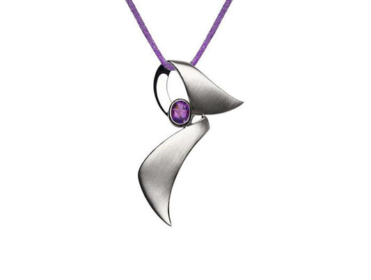 Amethyst and Blue Topaz pendant in sterling silver by Joryel Vera, style P5227 - view 3