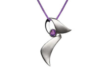 Load image into Gallery viewer, Amethyst and Blue Topaz pendant in sterling silver by Joryel Vera, style P5227 - view 3