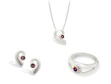 Load image into Gallery viewer, Amethyst and Blue Topaz jewelry set in sterling silver by Joryel Vera, style SET158