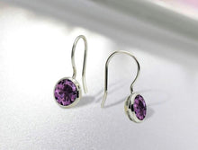 Load image into Gallery viewer, Amethyst and Blue Topaz earrings in sterling silver by Joryel Vera, style E3183 - view 4