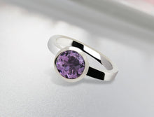 Load image into Gallery viewer, Amethyst and Blue Topaz ring in sterling silver by Joryel Vera, style R3328 - view 4