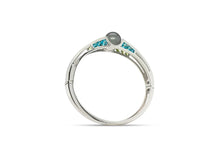 Load image into Gallery viewer, Black Tahitian Pearl and Paraiba Blue Topaz bracelet in sterling silver by Joryel Vera, style B3106 - view 3