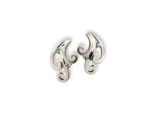 Load image into Gallery viewer, Blue Topaz and White Topaz earrings in sterling silver by Joryel Vera, style E7809