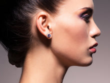Load image into Gallery viewer, Amethyst and Blue Topaz earrings in sterling silver by Joryel Vera, style E3136