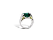 Load image into Gallery viewer, Blue Topaz and Citrine ring in sterling silver by Joryel Vera, style R5396