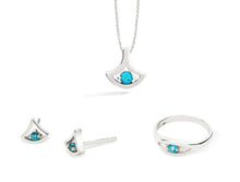 Load image into Gallery viewer, Emerald and Paraiba Blue Topaz jewelry set in sterling silver by Joryel Vera, style SET160 - view 2
