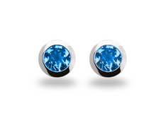 Load image into Gallery viewer, Amethyst and Blue Topaz earrings in sterling silver by Joryel Vera, style E3136 - view 2