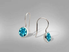 Load image into Gallery viewer, Amethyst and Blue Topaz earrings in sterling silver by Joryel Vera, style E3183
