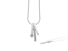 Load image into Gallery viewer, Blue Topaz and Rhodolite Garnet pendant in sterling silver by Joryel Vera, style P4127 - view 2
