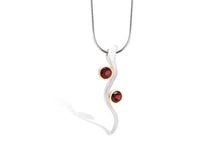 Load image into Gallery viewer, Blue Topaz and Garnet pendant in sterling silver by Joryel Vera, style P7561 - view 2
