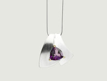 Load image into Gallery viewer, Amethyst and Blue Topaz pendant in sterling silver by Joryel Vera, style P6511 - view 2