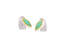 Load image into Gallery viewer, Chrysoprase and Peach Moonstone earrings in sterling silver by Joryel Vera, style E7621 - view 2
