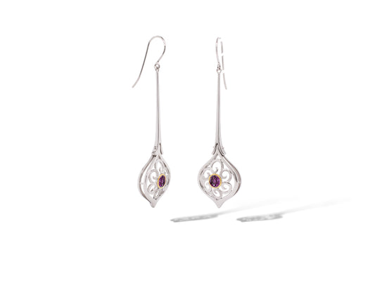 Blue Topaz and Pearl earrings in sterling silver by Joryel Vera, style E9839