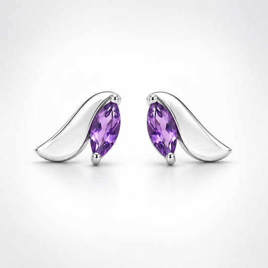 Amethyst and Blue Topaz earrings in sterling silver by Joryel Vera, style E9290