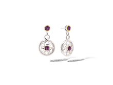 Load image into Gallery viewer, Amethyst and Blue Topaz earrings in sterling silver by Joryel Vera, style E9840
