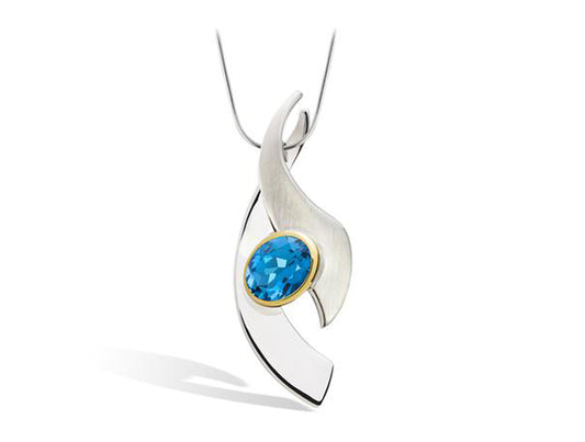Blue Topaz pendant in sterling silver by Joryel Vera, style P6495