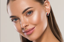 Load image into Gallery viewer, Amethyst and Blue Topaz earrings in sterling silver by Joryel Vera, style E3059 - view 2