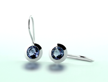 Load image into Gallery viewer, Amethyst and Blue Topaz earrings in sterling silver by Joryel Vera, style E4112 - view 3